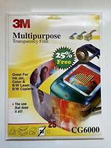 Transparency 3M Multipurpose Inkjet &amp; Laser Copier Film CG6000 25ct