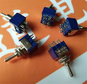 5Pcs 6Pin 3Position ON-OFF-ON DPDT Latching Toggle Switch FH 125V/6A NJRCF4