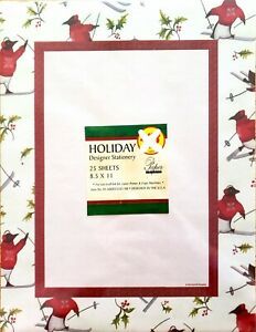 Stationary Paper Holiday Penguin Skiing 25 Sheet 8.5&#034;x11&#034; Ink Jet Laser Copy