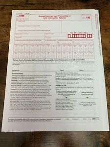 2016 1099-Misc and 1096 forms