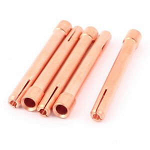 5Pcs TIG WP18 Argon Arc Welding Torch Contact Tips 2.4mm Copper Tone