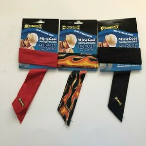 OccuNomix Miracool Neck Bandana Cooling Heat Stress 3 assort Red Black Flame