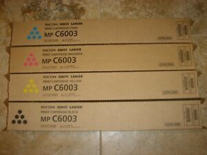 Ricoh Savin Lanier MP C6003 Cyan, Magenta, Yellow, Black Toners - Genuine OEM