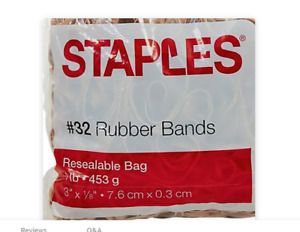 Rubber Bands Resealable Bag #32 (1/4 lb) (3&#034; x 1/8&#034;)