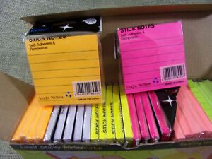 LINED STICKY NOTES 3X3   30 PADS 80 SHEETS PER PAD 6 VIBRANT COLORS BY YXTH