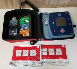 Philips HeartStream FR2 AED Defibrillator M3860A Soft Case 2 Batteries 03/21 C