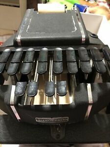 Vintage Stenographic Machine Stenograph Standard Model With Case