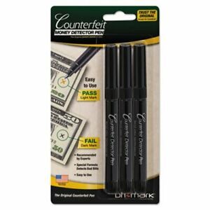 Dri-mark Smart Money Counterfeit U.S. Bill Detector Pen, 3 Pens (DRI3513B1)