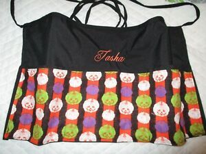 Server Waitress Apron Pumpkin Stripes Halloween Teacher Name FREE Lady Pizazz