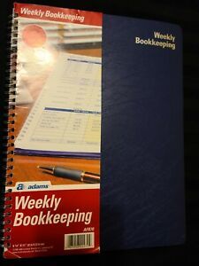 Adams Bookkeeping Record Book, Weekly Format, 8.5 x 11 Inches, White (AFR70) NEW