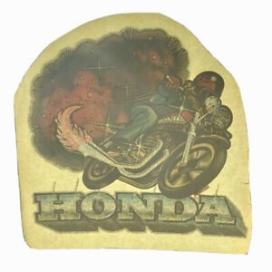 VTG 70s Deadstock T shirt Iron On Heat Transfer Honda Motorcycle Street Bike