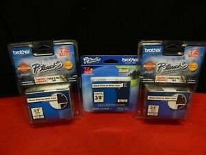 NROTHER P touch TZe tape 3/8&#034; black on white lot of 3