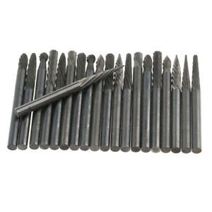 20pcs HSS Routing Router Grinding Bits Burr Set Wood Cutter Dirll Bit