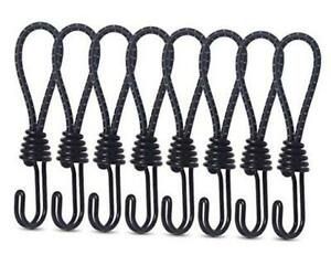 8 Pack 8mm Bungee Cord Hooks Anti-Rust Paint Spiral Wire Hooks with Black