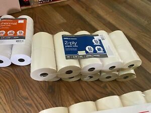 Office Depot® 2-Ply Paper Rolls 2.75&#034; x 85&#039;, Canary/White, Pack 10 Item #109-093