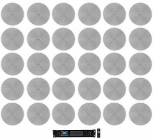 Rockville 6-Zone Amp+30) Bose DM2C-LP 70V Ceiling Speakers 4 Restaurant/Bar/Cafe