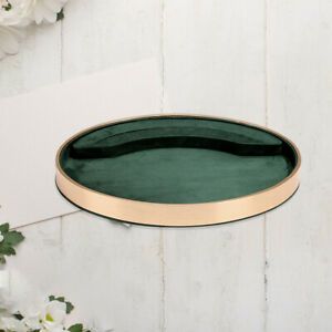 Oval Jewelry Tray Velvet Storage Necklace Watch Holder Show Case for green
