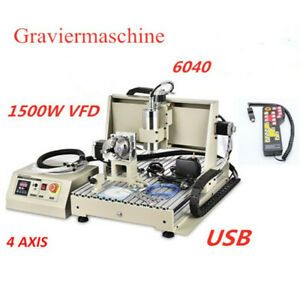6040 4axis CNC 1.5KW Router USB Engraving Machine Metal Milling Machine+remote