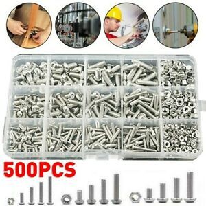 304 Stainless Steel Hex Socket Cap 500pcs Set M3 M4 M5 With Box High Quality