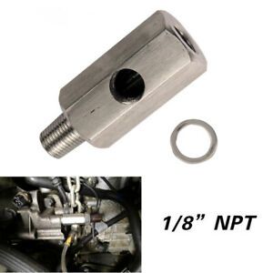 1/8Inch NPT Oil Pressure Sensor Tee to NPT Adapter Turbo Feed Line Gauge  .