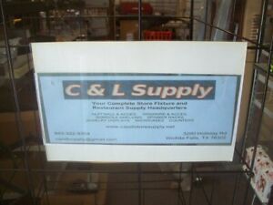 Store Display Fixtures 5 ACRYLIC GRIDWIRE OR BIN SIGN HOLDERS 7&#034; tall x 11&#034; wide