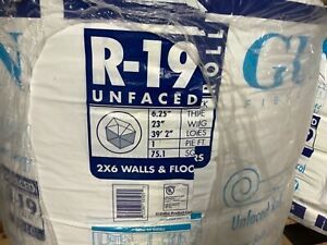 4 rolls R19 unfaced insulation.  23”x39 ft.  75 sq ft per roll