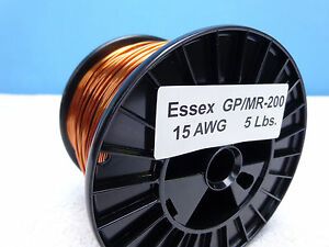 15 AWG...Copper Enameled Magnet Wire..200C  5 lb..15 ga..500&#039;  ESSEX...