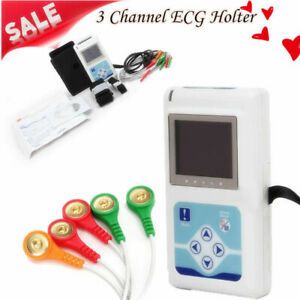 New 3 Channel 24 hours Recorder ECG/EKG Holter Monitor System FDA CONTEC NEW USA