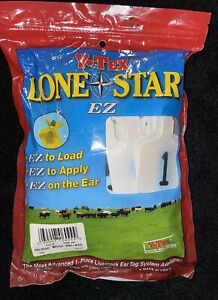 Y-Tex Lone Star EZ Cattle Tags Medium White 1-25