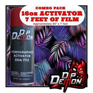 16oz hydrographic film / activator Colored Palms hydro dip dipping wizard