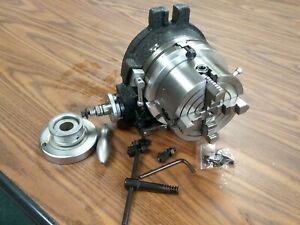 6&#034; HORIZONTAL &amp; VERTICAL ROTARY TABLE w. adapter &amp; 4-jaw independent chuck TSL