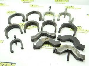 LOT OF 13 ASSORTED V BLOCK CLAMPS 1-1/16&#034; TO 2-3/16&#034; INSIDE WIDTHS