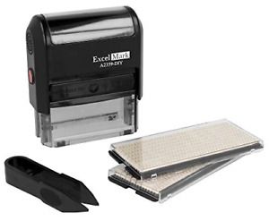 ExcelMark Self-Inking Do It Yourself Stamp Kit - A2359-DIY - Black Ink