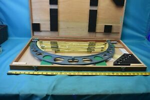 USED MITUTOYO 104-202 OUTSIDE MICROMETER 18&#034; - 24&#034;  IN WOODEN CASE