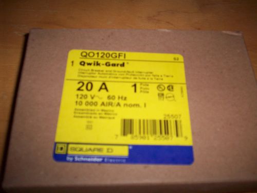 Square D 20 Amp Ground Fault GFI QO120GFI  new in box never used
