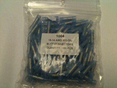 16-14awg blue nylon butt connectors qty: 100pk for sale