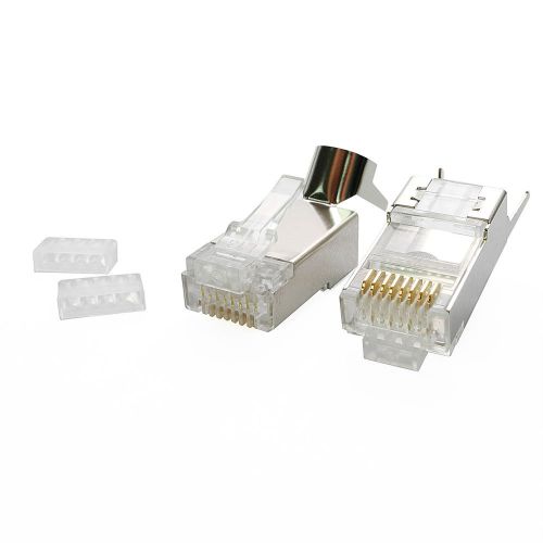 10 lots cat 6a ( cat 7) shielded rj45 crimp plug network connectors for sale
