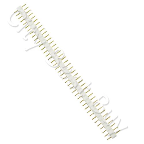 15 Male White 40 Round Pins PCB Single Row 2.54mm Pitch Spacing Header Strip