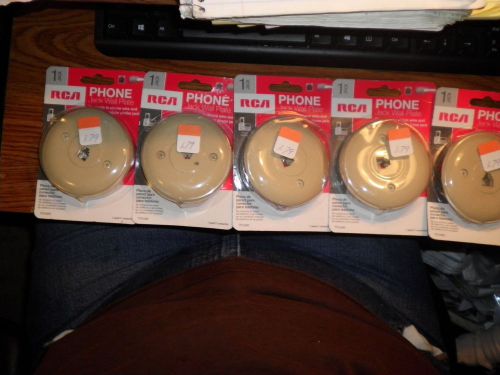 New 5 packs round  RCA ivory  phone jack mount wall plate