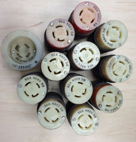 Hubbell Plugs Lot Of 11 And 1 Socket