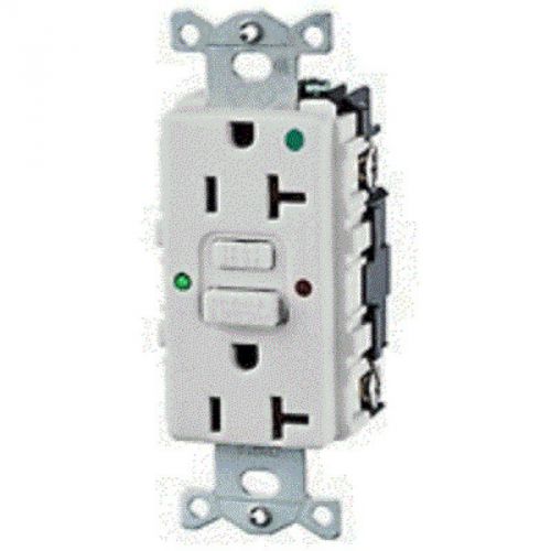 Lot of 1 hubbel wiring gfst20w 20 amp 125 volt dupl gfi receptacle for sale
