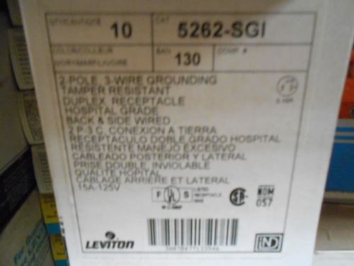 Leviton 5262-SGI 5-15R Duplex Receptacle Industrial - Ivory