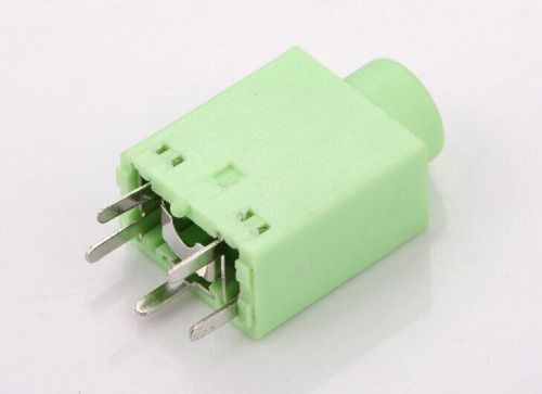20pcs 3.5mm  female audio connector 5 pin dip stereo headphone jack pj-358 green for sale