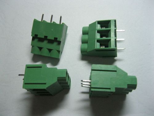 60 pcs screw terminal block connector 3 pin 6.35mm green wire cage type dc635 for sale