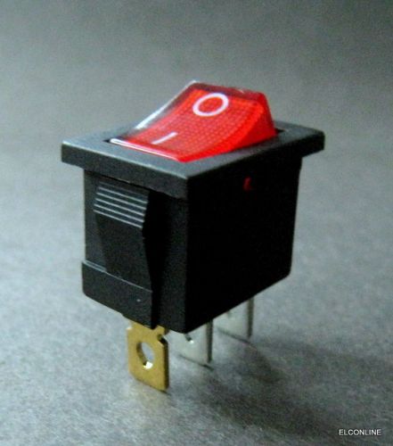 #a9 s-kcd1 red off/on  boat car rocker spst switch with lamp x 3 pcs for sale