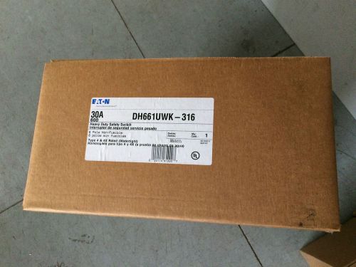 Eaton cutler hammer dh661uwk-316 6 pole 30a 600v non fused disconnect stainless for sale