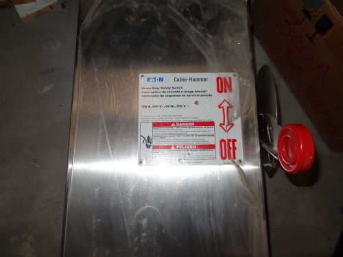 Cutler-hammer 100a 600v 3ph fusible stainless heavy duty safety switch for sale