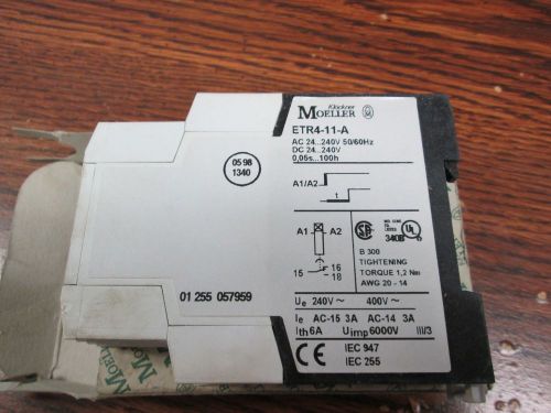 **new**klockner moeller etr4-11-a time delay relay 0.05s-100h etr411a for sale