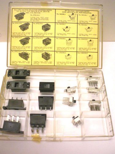 Switchcraft 7 Voltage Selector Switches, 6 Tini-Slide. Salesman Sample, USA