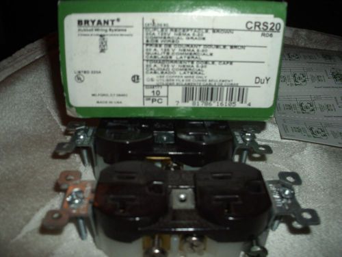 (9) BRYANT CRS20 RECEPTACLES 20A 125V BROWN